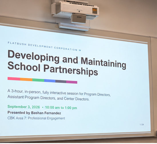 Developing and Maintaining School Partnerships — FDC training slide